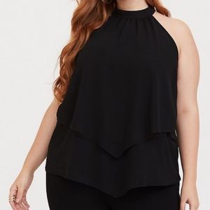 NWOT Black Layered Top